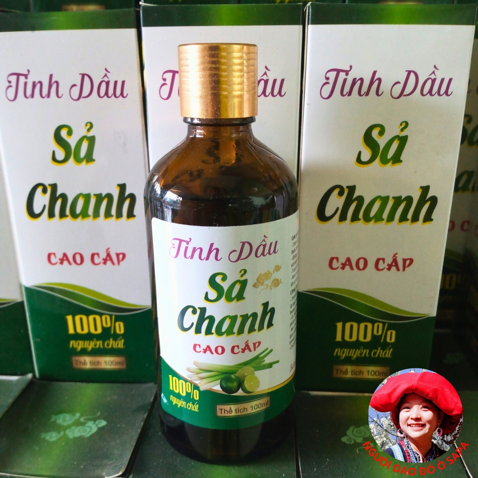 Tinh dầu sả chanh nguyên chất 100% chai 100ml, chưng cất thủ công Mường Tè - Lai Châu, xông phòng, đuổi muỗi, treo xe ô tô