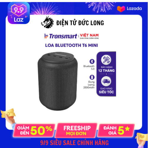 Loa bluetooth 5.0 tronsmart element t6 mini | công suất15w chính hãng