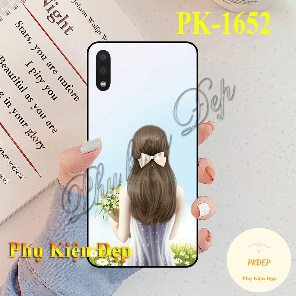Ốp lưng SamSung Galaxy A01 viền đen in hình Cô Gái Cute