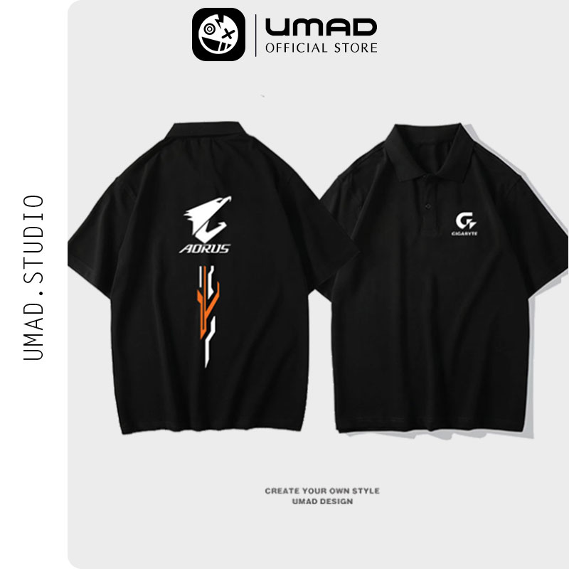 [HCM]Áo thun Polo nam UMAD Gigabyte AORUS cổ bẻ vải cá sấu CVC form trẻ trung cao cấp có Big Size