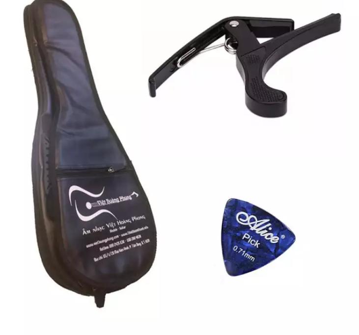 Combo Bao da 3 lớp đàn Ukulele (size Soprano/Concert) + Capo (không lỗ cao cấp ) Ukulele + Phím gảy - HappyLive Shop - HÀNG CÓ SẴN