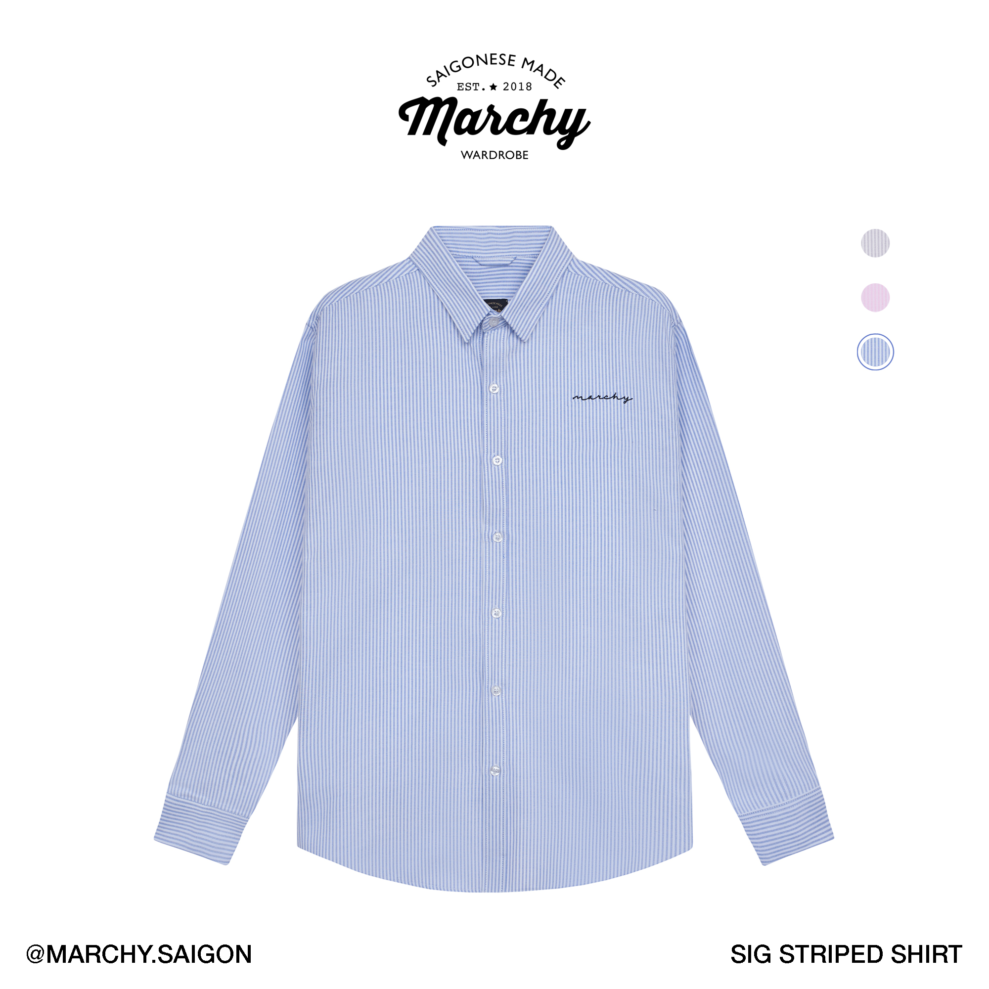 Marchy - sig striped shirt - áo sơ mi sọc