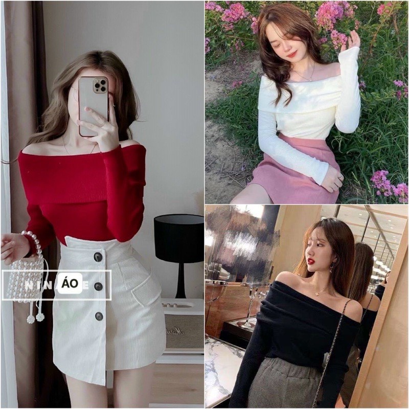 Áo bẹt vai gân bảng to cực hot áo tết a10 - jeany