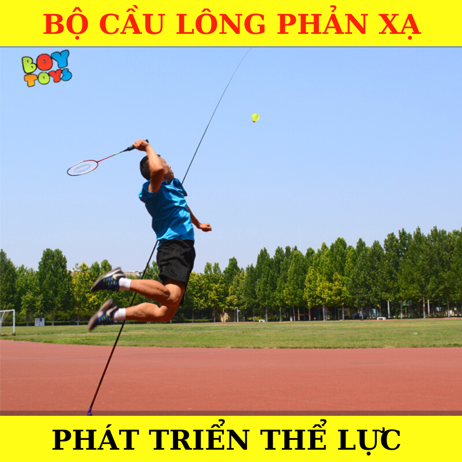 Bộ cầu lông phản xạ, dụng cụ tập cầu lông tại nhà, cầu công phản xạ