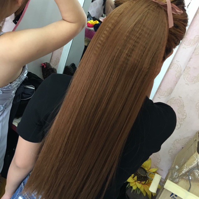 tóc giả nữ đẹp Tóc cột thẳng bấm phồng