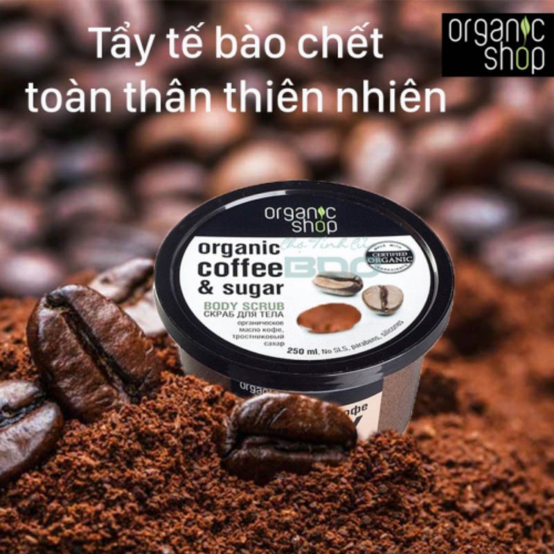 Muối tẩy tế bào chết Cà phê organic Hủ 250g