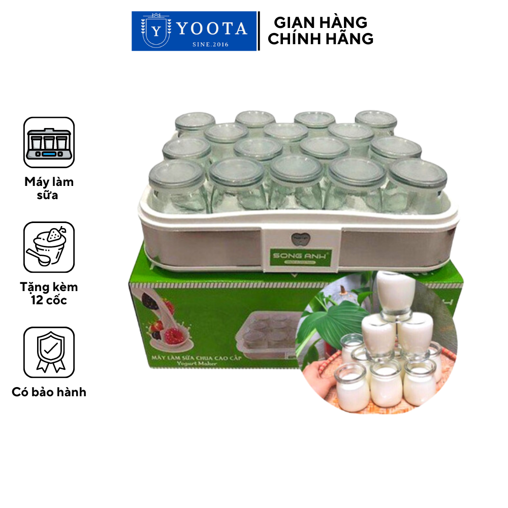 Máy Làm Sữa Chua Song Anh Hương Vị Truyền Thống - Tặng Kèm 12 Cốc  An Toàn Tiện Dụng