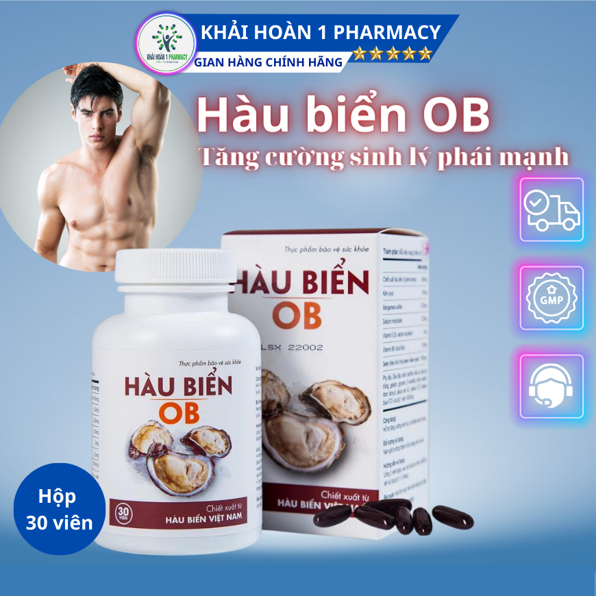 Viên uống HÀU BIỂN OB giúp tăng cường sinh lực, cải thiện sinh lý hiệu quả ở nam giới - Hộp 30 viên