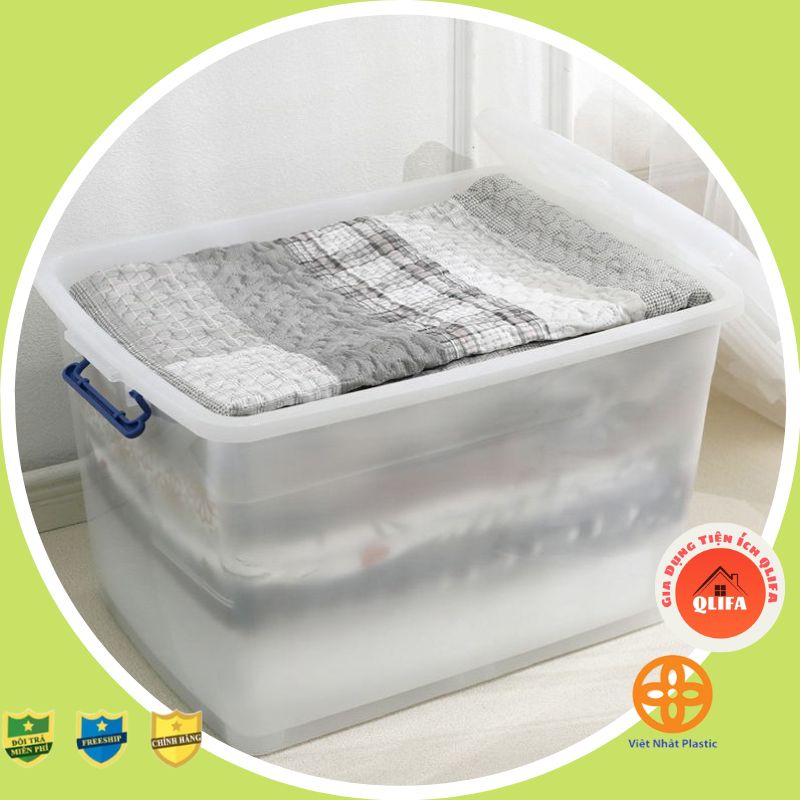 Thùng nhựa đựng đồ đa năng Việt Nhật, thùng nhựa đục đựng quần áo siêu bền, 30l-55L-75L-85L