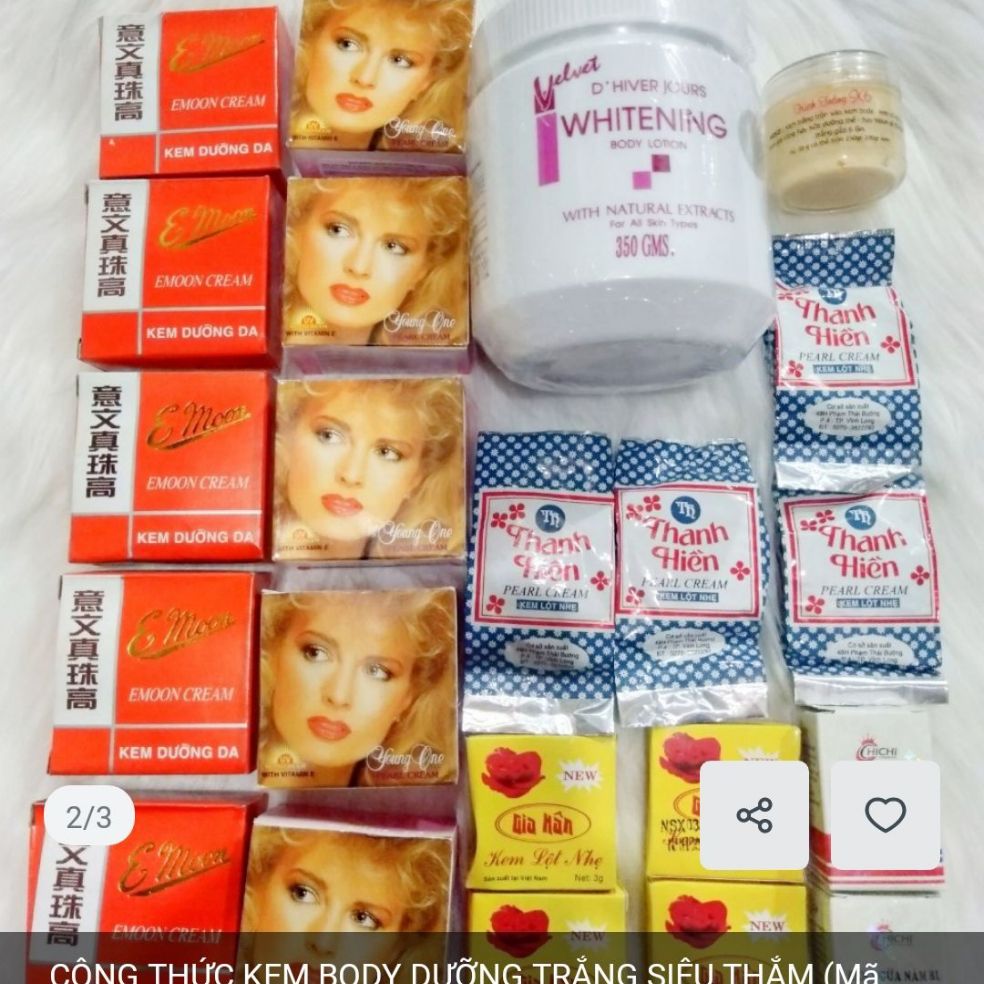 combo kem trắng da