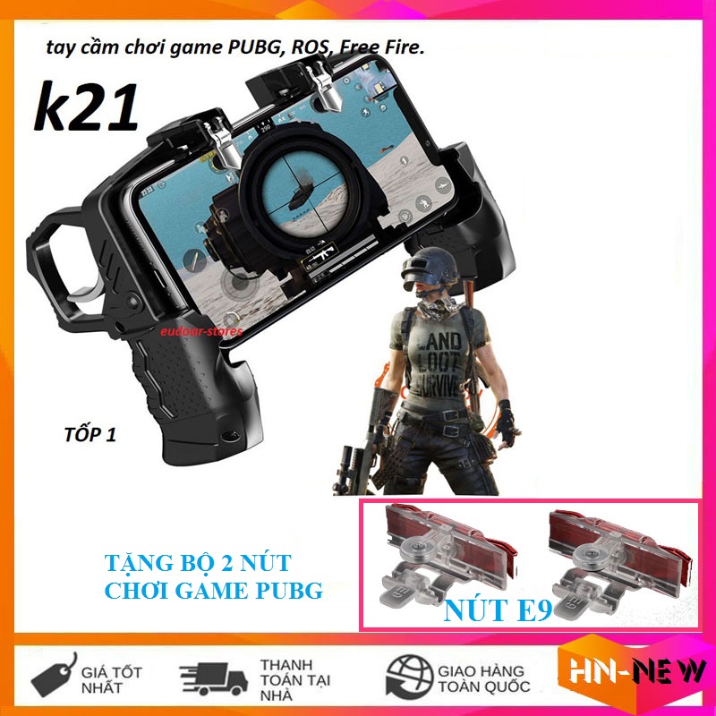 Tay cầm chơi gane, tay cầm chơi ff, tay cầm chơi pubg, freefire K21, tay cầm chơi game 4 ngón + Tặng nút chơi game E9
