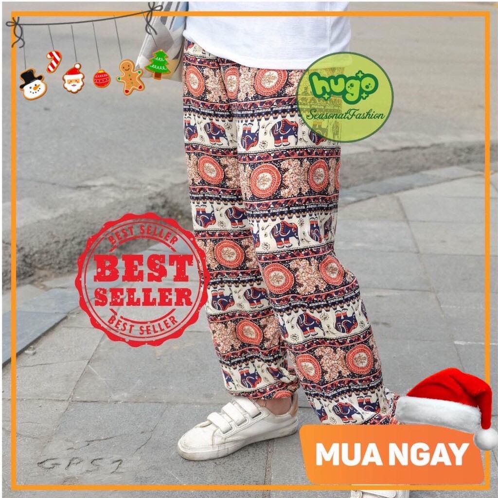 Quần lanh thổ cẩm - Quần Alibaba nam nữ phom rộng Nhiều Màu cực đẹp  - Hugo Shop