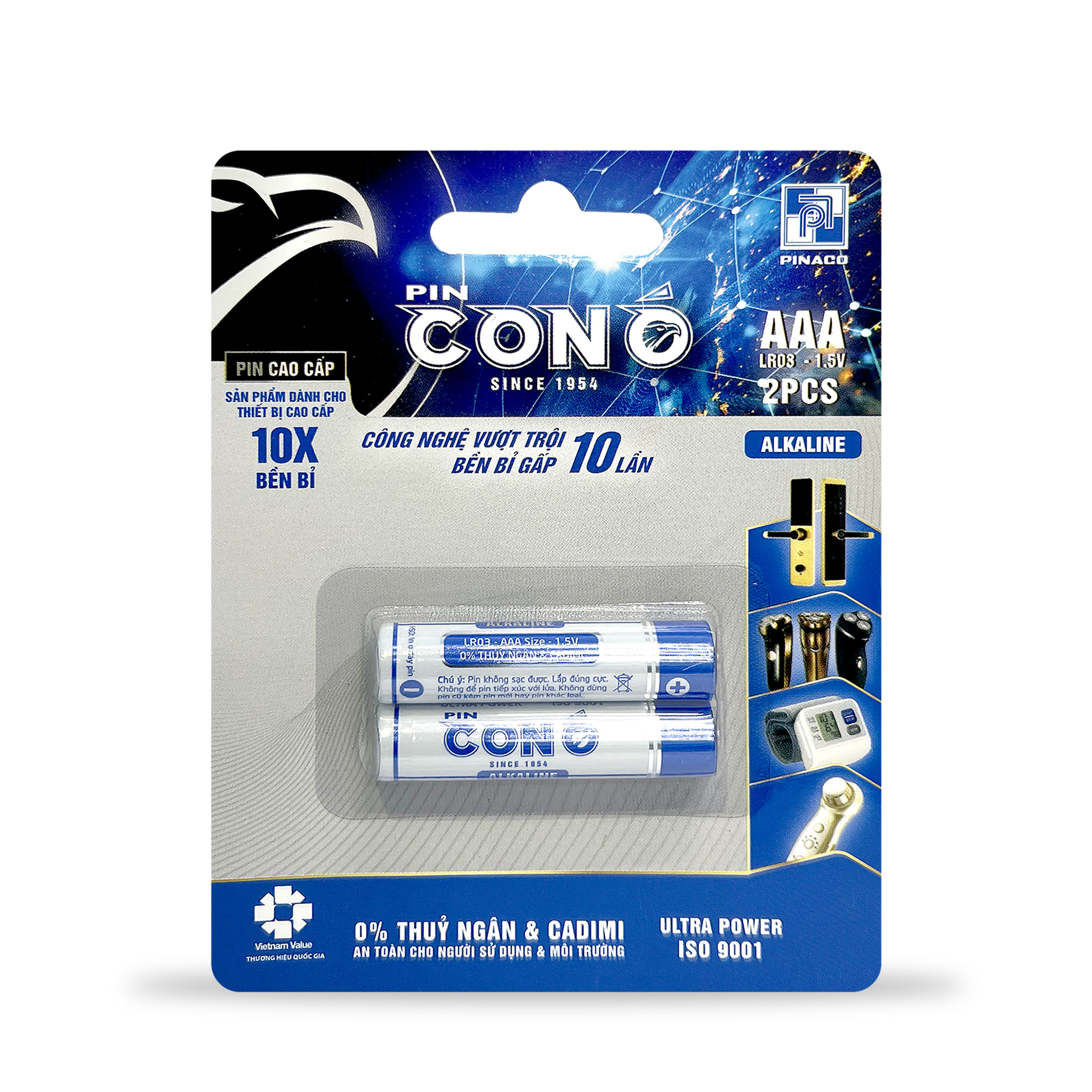 Combo 4 vỉ pin con ó alkaline lr03 - size aaa - vỉ 2 viên