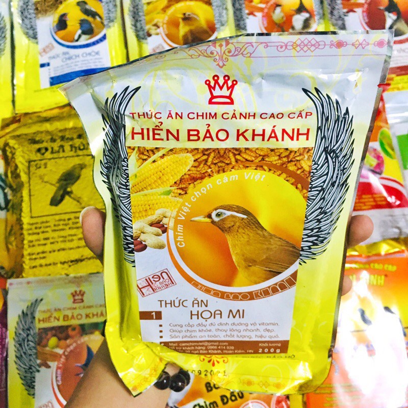 Cám chim Họa mi Hiển Bảo Khánh số 1 cao cấp 200gram. Thức ăn cho chim Hoạ mi