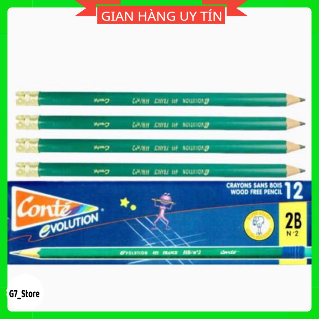 Hộp 12 Chiếc Bút Chì Pháp Conte 2B/Hb