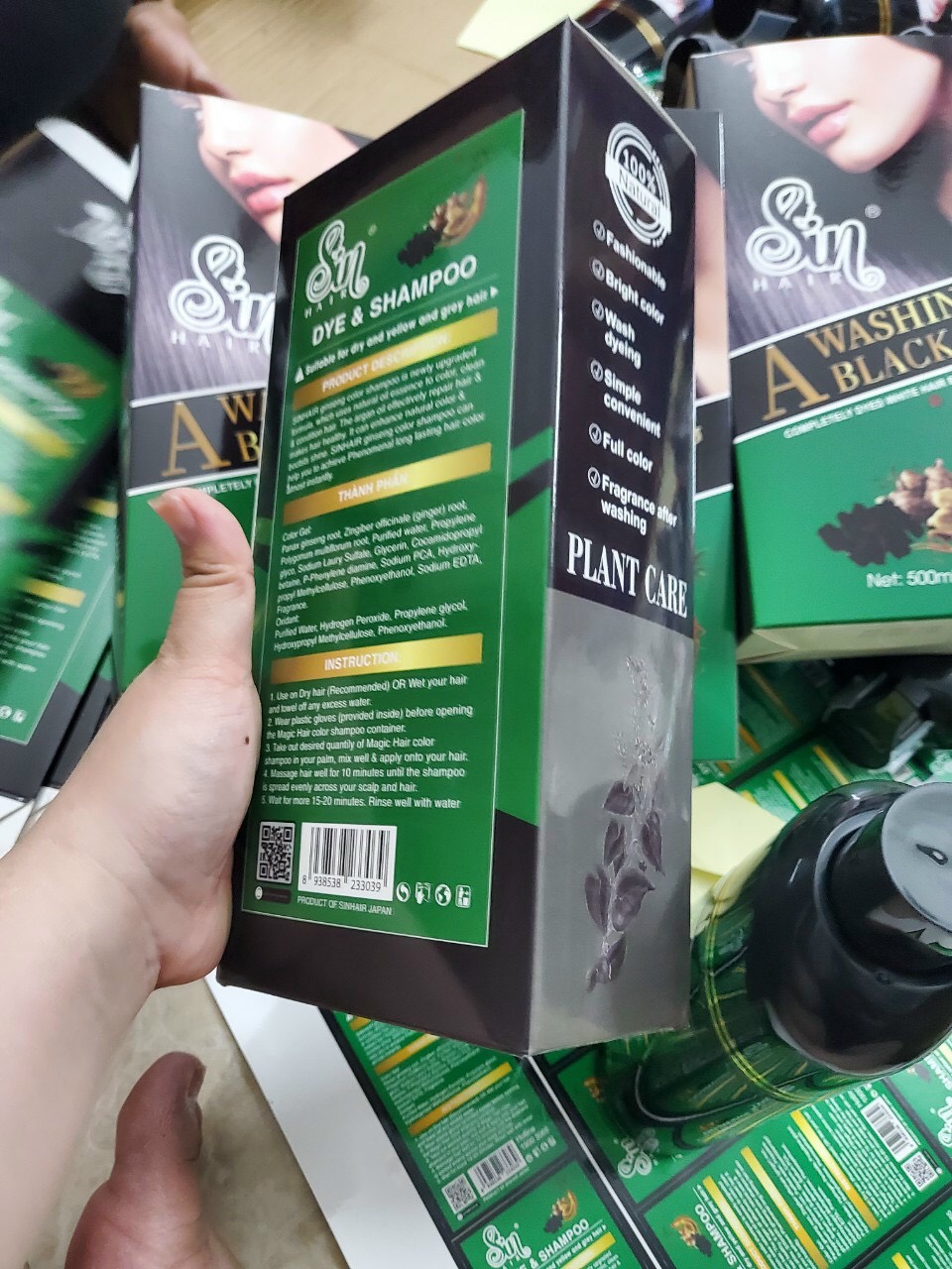 Chai dầu gội phủ bạc nhân sâm sin hair nhật bản loại 500ml