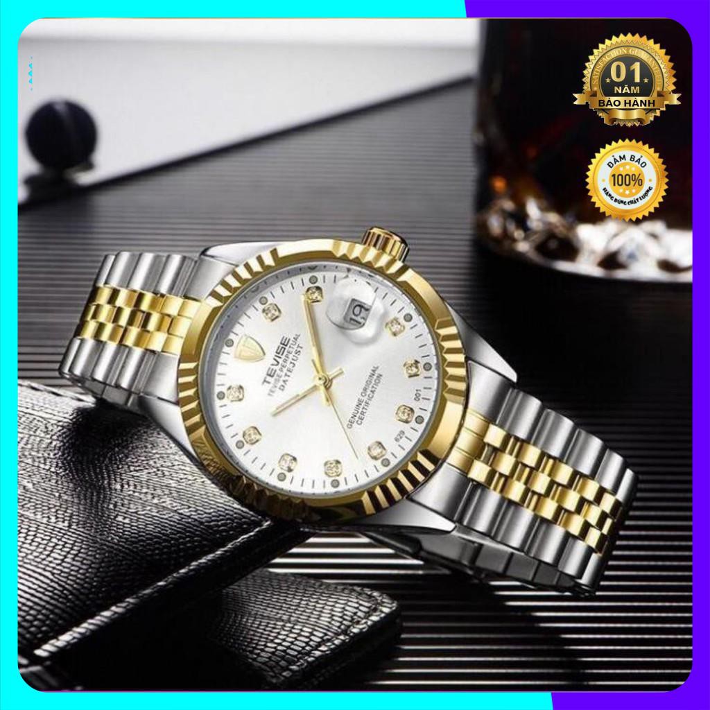 [HCM]Đồng hồ nam automatic máy tốt hiệu tevise chạy 1 lịch ngày (tặng kèm hộp và phụ kiện thâu dây)