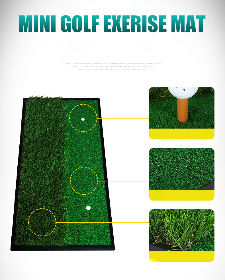 Thảm tập swing golf - pgm double grass mini hitting mat - th005