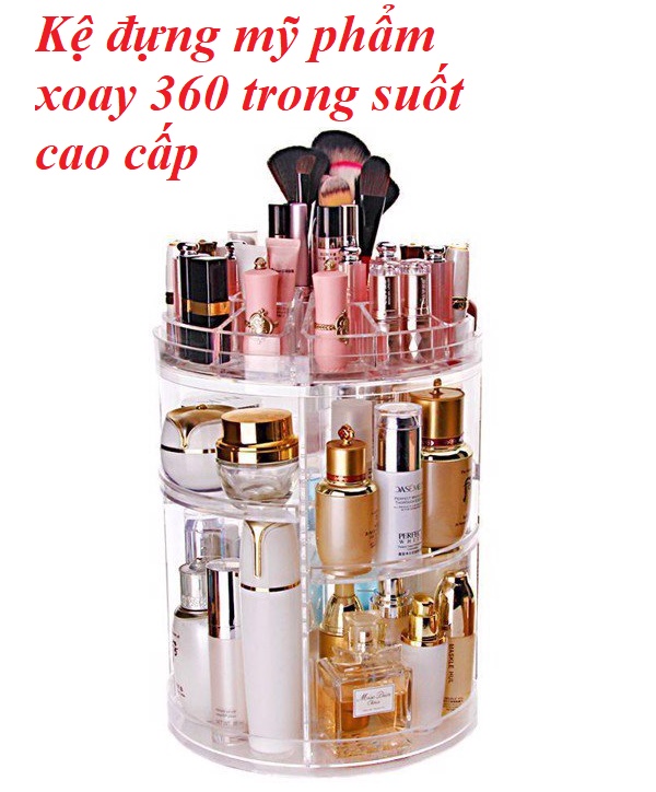 [HÀNG LOẠI TỐT] KỆ ĐỰNG MỸ PHẨM XOAY 360 TRONG SUỐT CAO CẤP