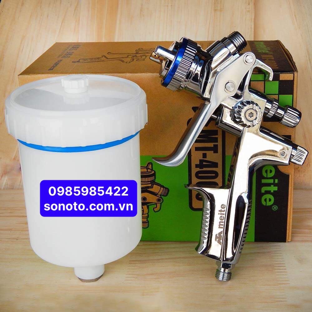 Súng phun sơn bầu trên 14 lỗ xé sơn, béc sơn áp lực thấp béc sơn chính hãng meite mt4000 1.3mm sonquangphu8856