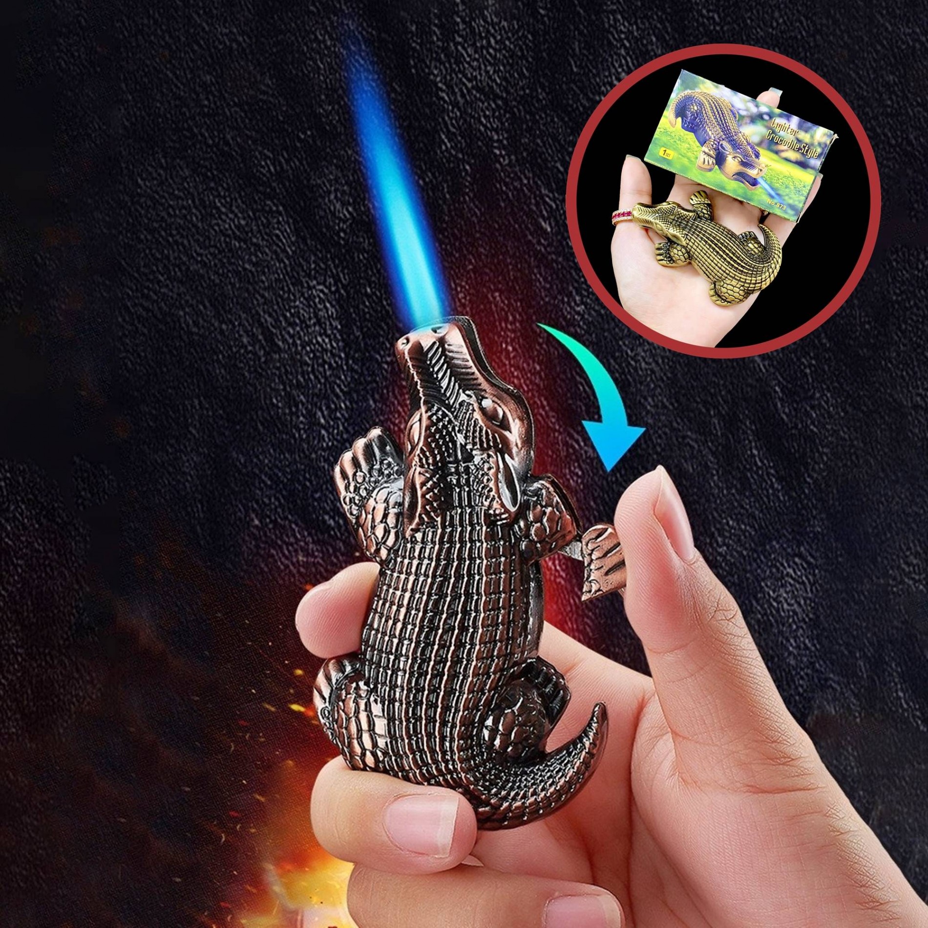 ĐỒ CHƠI SƯU TẦM ĐỘC LẠ HÌNH CON CÁ SẤU NHƯ HÌNH 2IN1 KIM LOẠI CÓ HỘP
