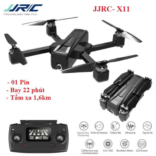[Flash sale] Flycam JJRC X11 - Camera 2K - Cảm Biến Siêu Âm - Cánh Gấp - Bay 22 Phút - Tầm xa 1.6 Km ( bugs 5w, bugs 4w, sjrc f11, s70w, sjrc z5 )