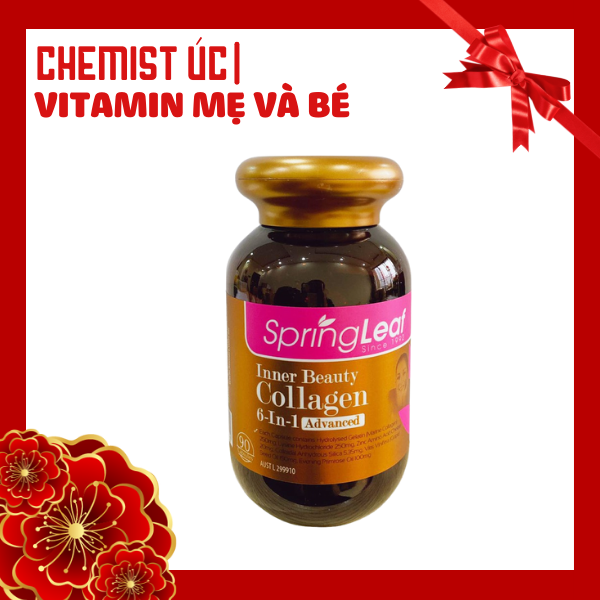 Collagen Spring leaf 6 in 1- Viên Spring leaf inner beauty colagen 6-IN-1 advance 90v-180v úc