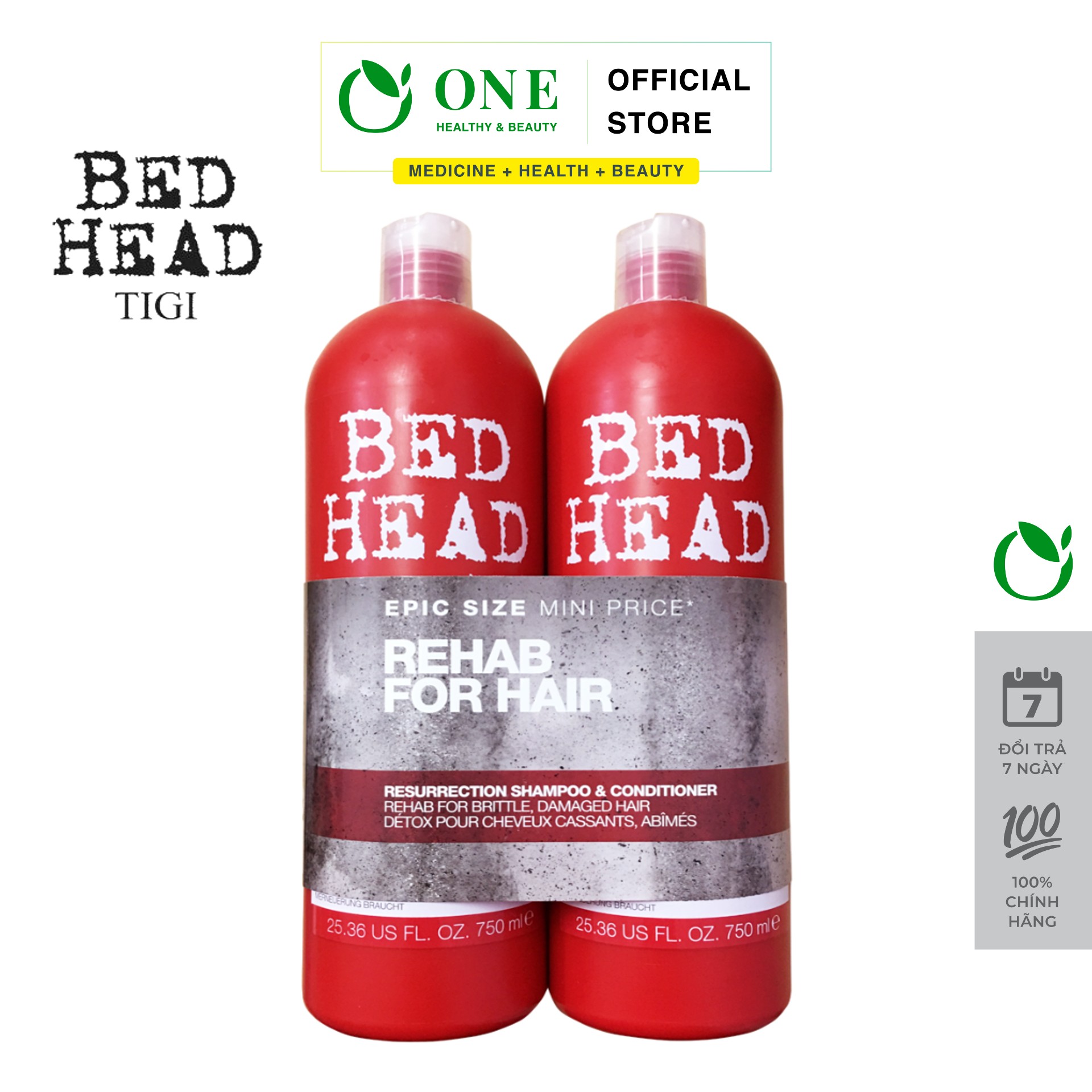 Cặp dầu gội xã tigi bed head tăng phồng urban antidotes 750ml