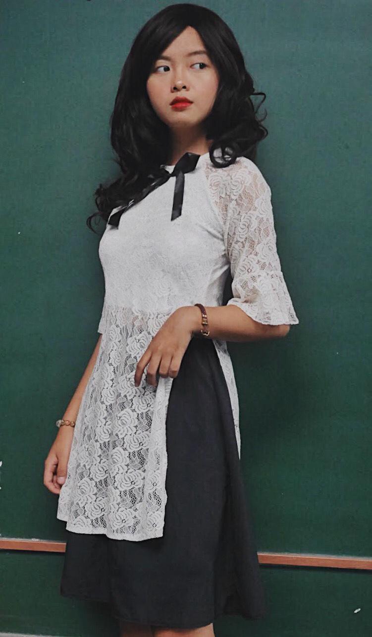 Hình thật - áo dài cách tân 2019 hot hot - khahan shop