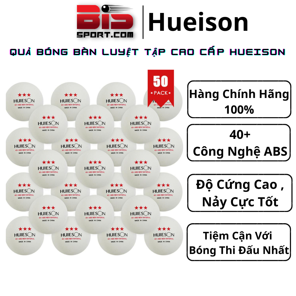 [HCM]Quả Bóng Bàn 40+ Huieson 3 Sao Cao Cấp - Kích Thước Chuẩn Thi Đấu Quốc Tế Bóng Nảy Rất Đầm Ổn Định