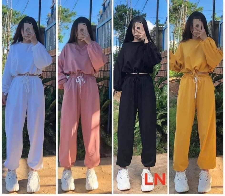 Set bộ thể thao croptop nhiều màu áo croptop rút eo , kèm quần boom bo chun thời trang hottrend 365