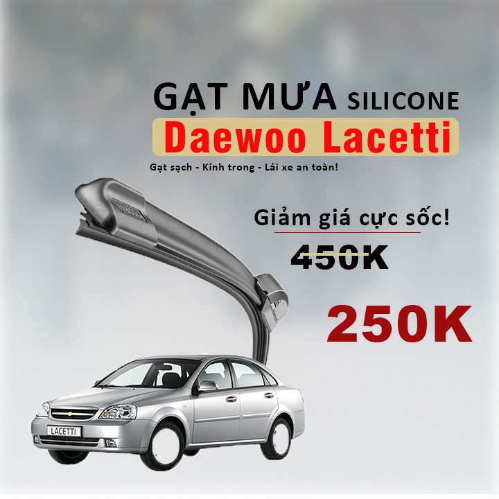Gạt mưa cho xe daowoo lacetti - gạt mưa lưỡi silicon siêu sạch gm36
