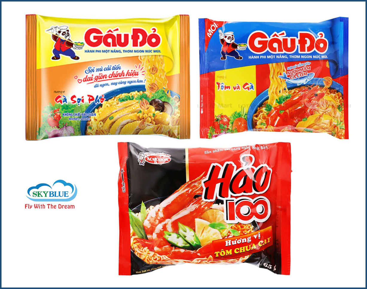   Combo 5 gói  Mì Gấu Đỏ- Hảo 100 65g ngon ngon dai dai 