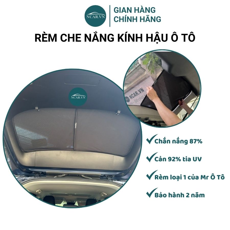 Rèm đuôi, Rèm Cốp che nắng ô tô thiết kế theo xe, Hàng loại I Mr Ô Tô dày dặn, chắc chắn