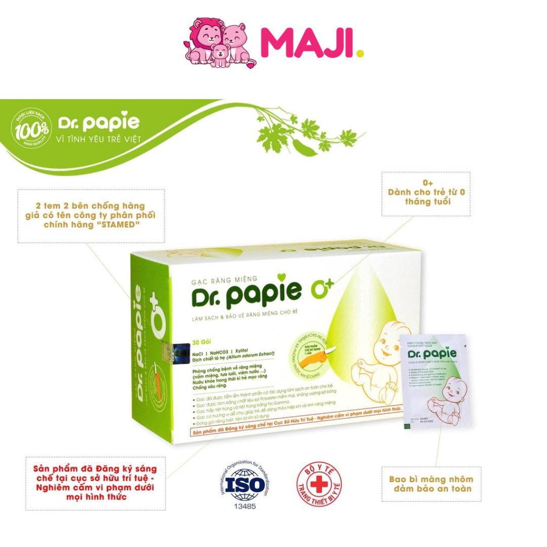 Gạc rơ lưỡi dr papie vệ sinh răng miệng cho bé