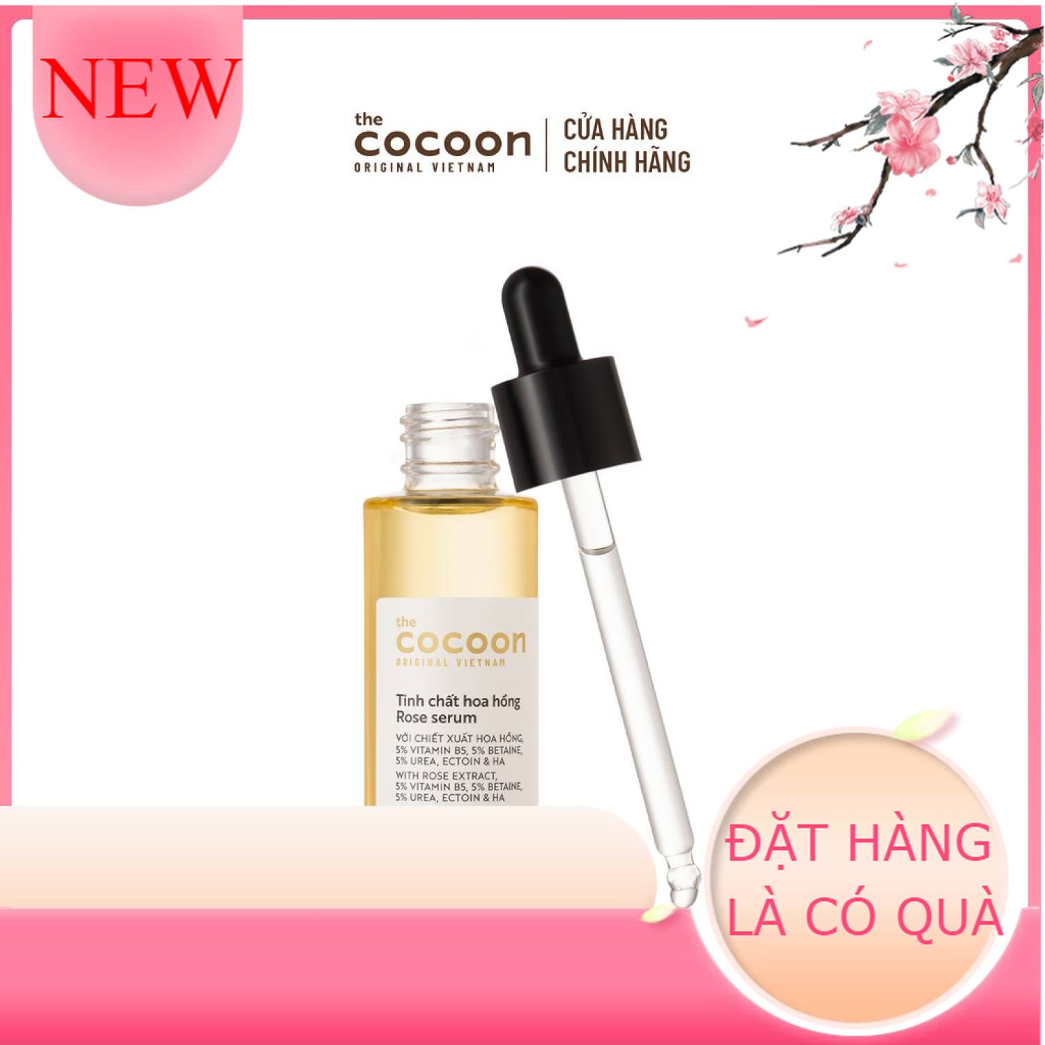 Tinh chất hoa hồng Cocoon cấp ẩm & phục hồi da 30ml