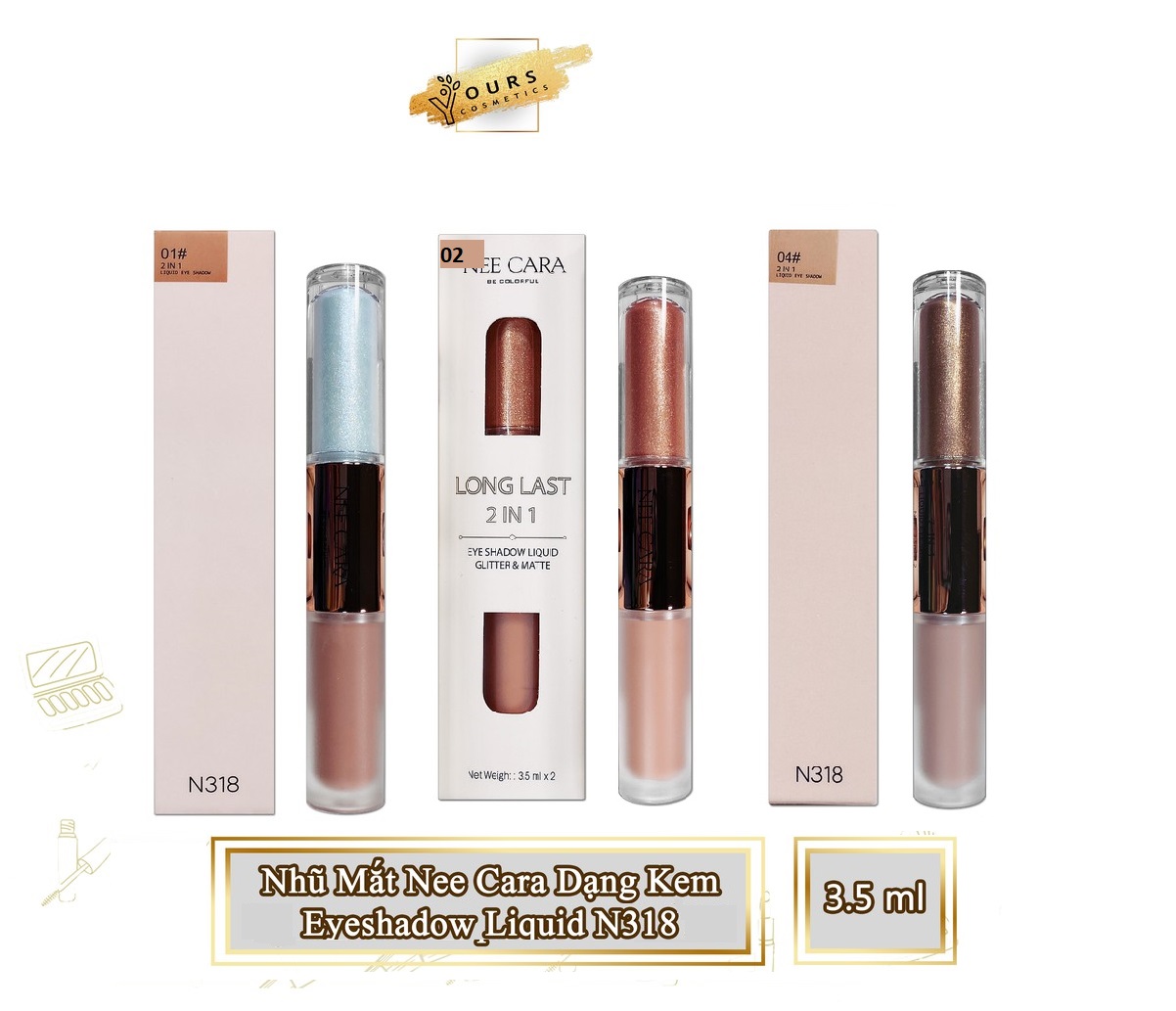 Nhũ mắt nee cara dạng kem long last eyeshadow liquid n318