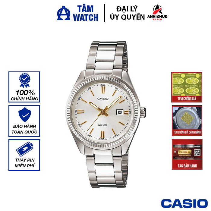 Đồng hồ nữ dây kim loại casio standard chính hãng anh khuê ltp-1302d-7a2vdf