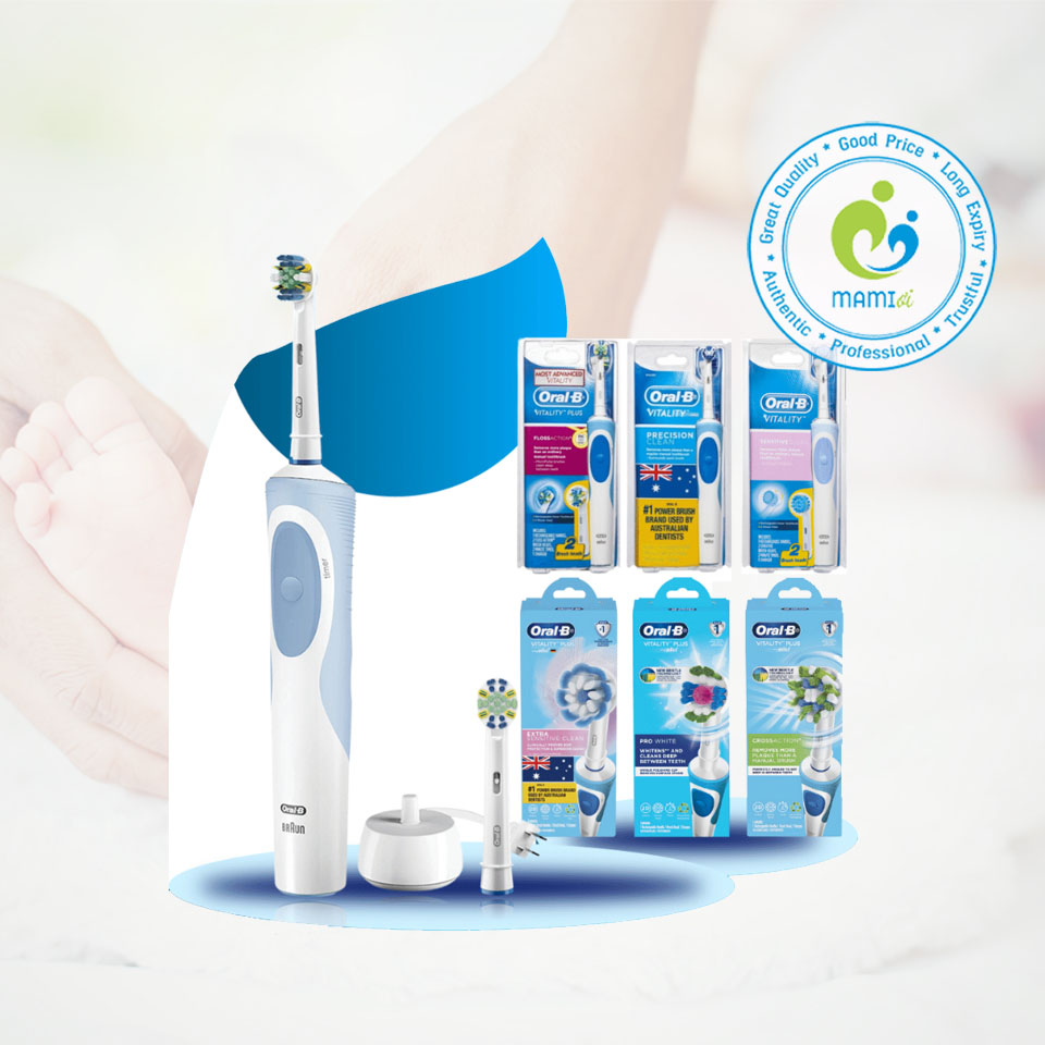 Bàn chải điện Oral B Vitality làm sạch sâu, loại bỏ mảng bám cho người lớn và trẻ em trên 10 tuổi, Úc