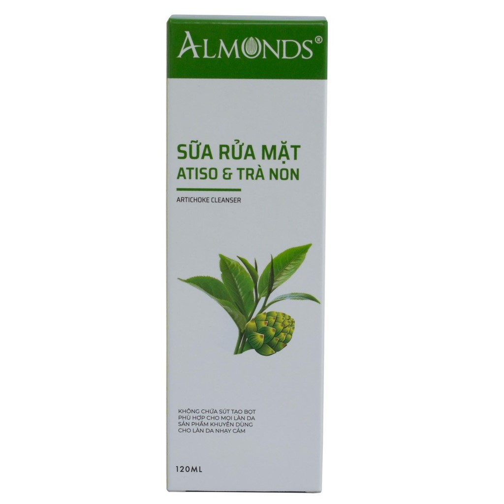 Sữa rửa mặt atiso trà xanh Almonds 120ml