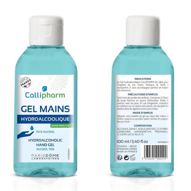 Gel rửa tay khô pháp - callipharm 100ml