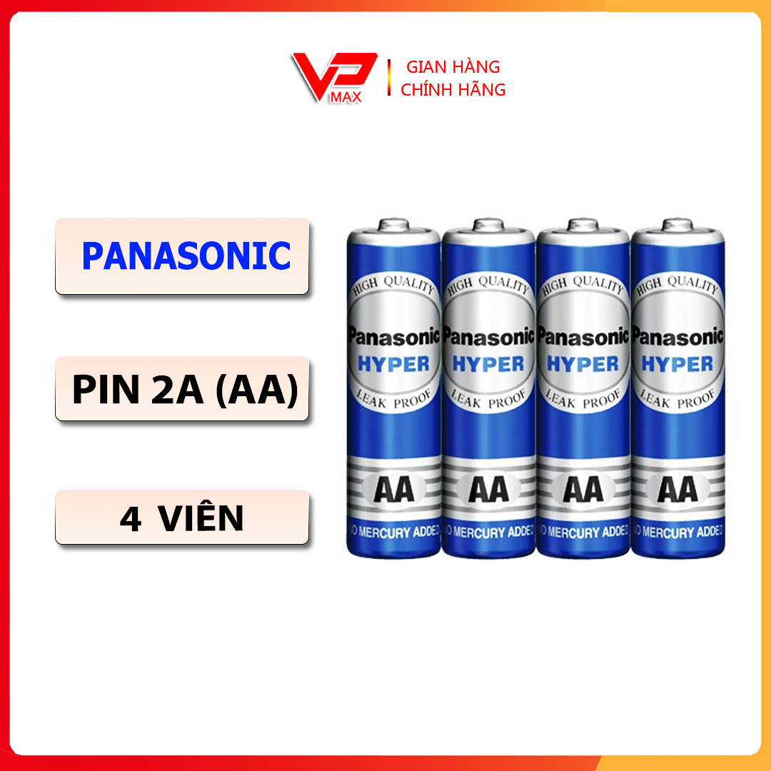 Combo 4 Pin AA 2A Panasonic dùng cho chuột không dây remote điều khiển điều hòa tivi đồ chơi - VPMAX - Pin tiểu 2A dùng cho chuột không dây đồng hồ đồ chơi trẻ em máy chụp hình micro Karaoke Chuột Remote