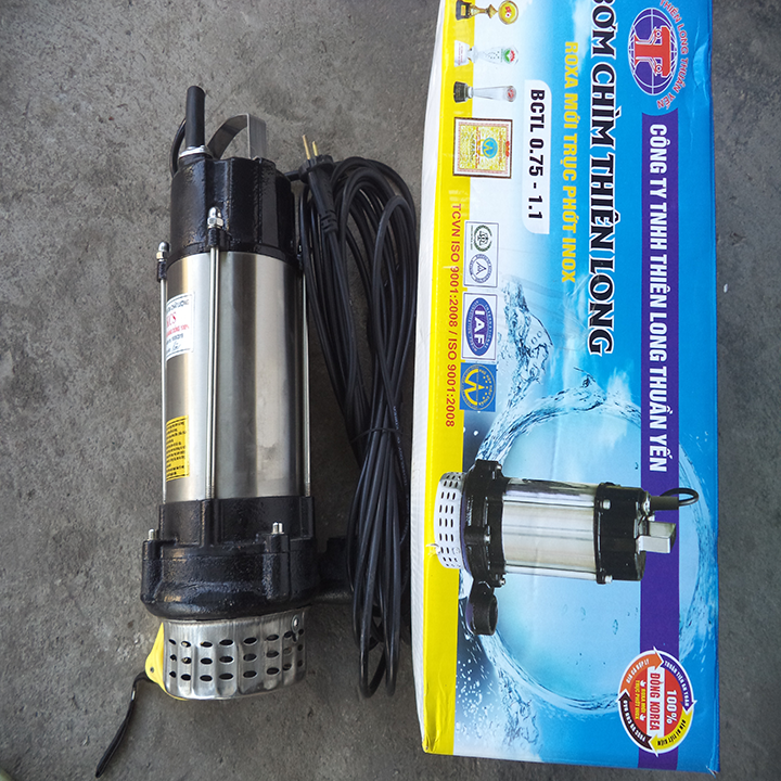 Máy bơm nước chìm,máy bơm nước ngâm,máy bơm tõm inox thiên long thuân yến 750W