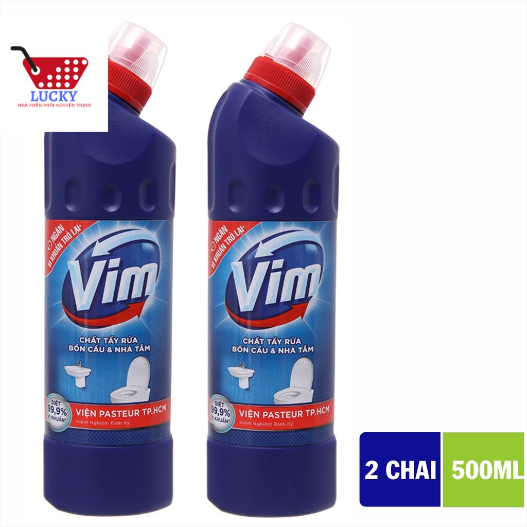 Combo 2 chai nước tẩy bồn cầu & nhà tắm VIM diệt khuẩn 450ml