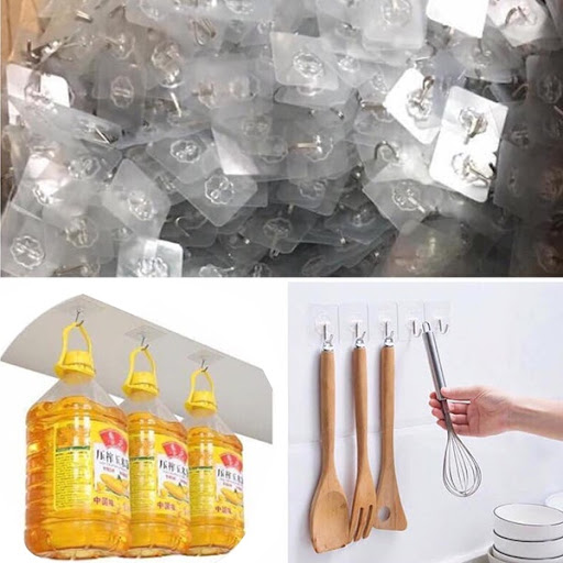 Móc dính chịu lực - Combo 10 móc dán tường chịu lực