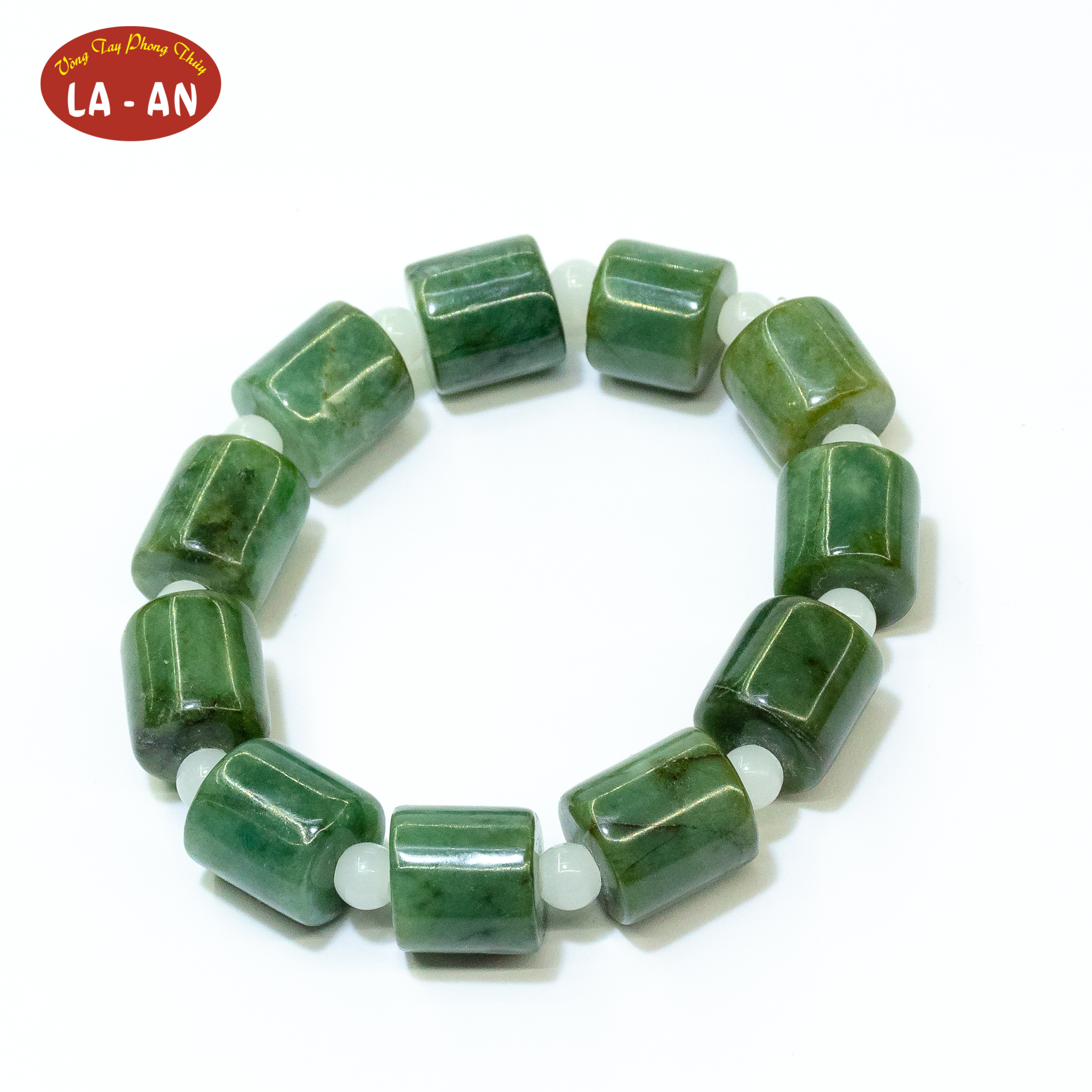 Vòng tay Ngọc cẩm thạch đốt trúc 14mm - Cẩm thạch tự nhiên - Cẩm thạch Myanmar