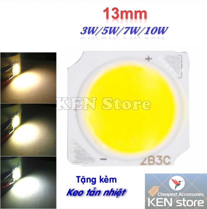 Bóng led 3w 5w 7w 10w vuông 13mm