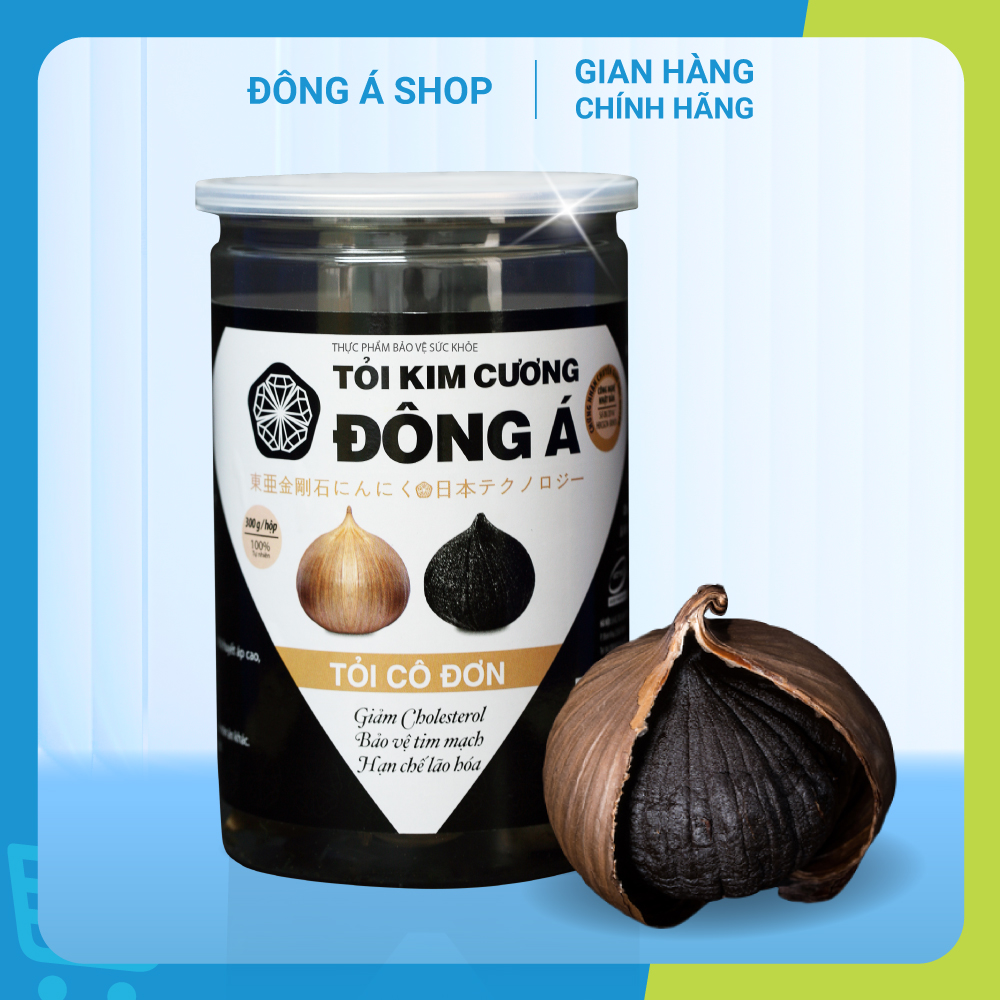 Tỏi Kim cương Đông Á  - Tỏi đen cô đơn  nguyên vỏ loại 1 đóng hộp -Lên men theo CN Nhật Bản -Kiểm nghiệm chất lượng bởi Bộ Y Tế, Intertek - Hỗ trợ tăng cường đề kháng, hỗ trợ giảm mỡ máu, ổn định huyết áp