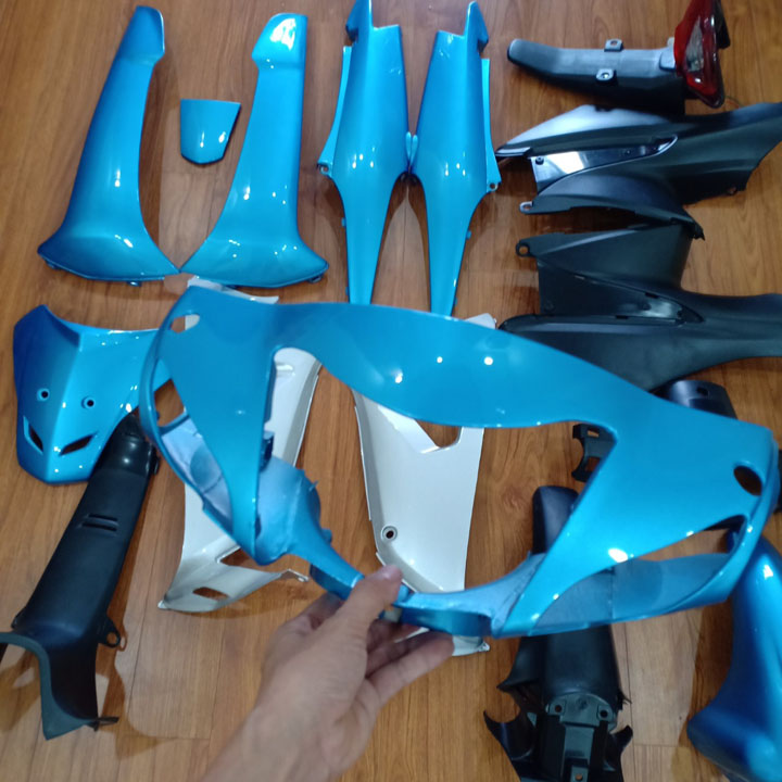 [TẶNG TEM] Dàn áo xe Wave RS , Wave Alpha đời 2006 trở lên nhựa nguyên sinh màu Xanh Ngọc - có THÊM quà tặng BỘ TEM chống phai màu.