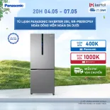 [ GIAO SAU 04/05] Tủ lạnh Panasonic Inverter 251L NR-PB251CPSV Ngăn đông mềm Ngăn đá dưới